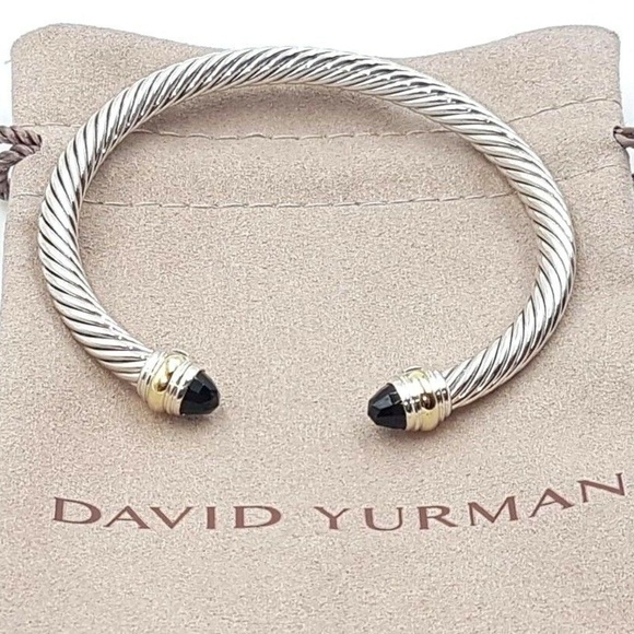 David Yurman Jewelry - David Yurman 5mm Gold Black Onyx Bracelet